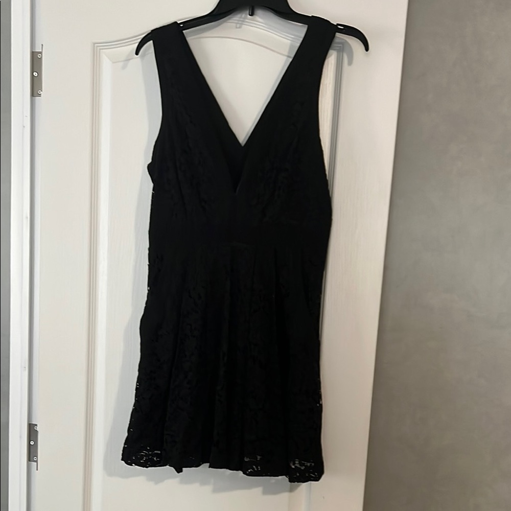 Free People Black Tiered Sheath Dress V-Neck Sleeveless